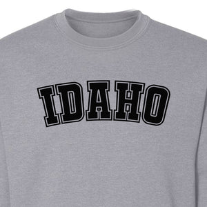 Idaho Sweatshirt, Collegiate Letter Gem State Graphic Crewneck for Men and Women