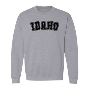 Idaho Sweatshirt, Collegiate Letter Gem State Graphic Crewneck for Men and Women