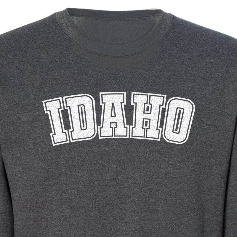 Idaho Sweatshirt, Collegiate Letter Gem State Graphic Crewneck for Men and Women