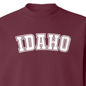 Idaho Sweatshirt, Collegiate Letter Gem State Graphic Crewneck for Men and Women