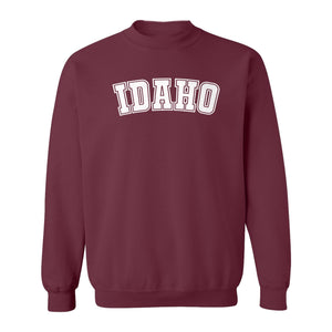 Idaho Sweatshirt, Collegiate Letter Gem State Graphic Crewneck for Men and Women