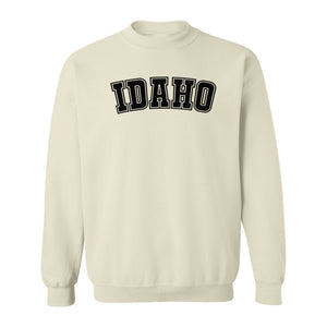 Idaho Sweatshirt, Collegiate Letter Gem State Graphic Crewneck for Men and Women