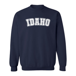 Idaho Sweatshirt, Collegiate Letter Gem State Graphic Crewneck for Men and Women