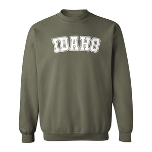 Idaho Sweatshirt, Collegiate Letter Gem State Graphic Crewneck for Men and Women