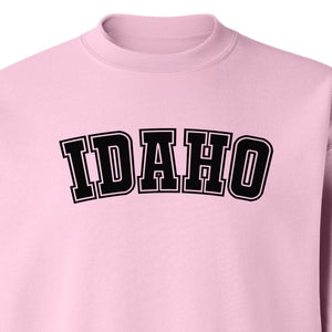 Idaho Sweatshirt, Collegiate Letter Gem State Graphic Crewneck for Men and Women
