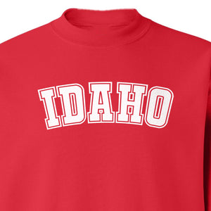 Idaho Sweatshirt, Collegiate Letter Gem State Graphic Crewneck for Men and Women