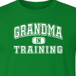 Grandma In Training T-Shirt, Varsity Lettering for Future Grandmothers and Baby Shower Gifts