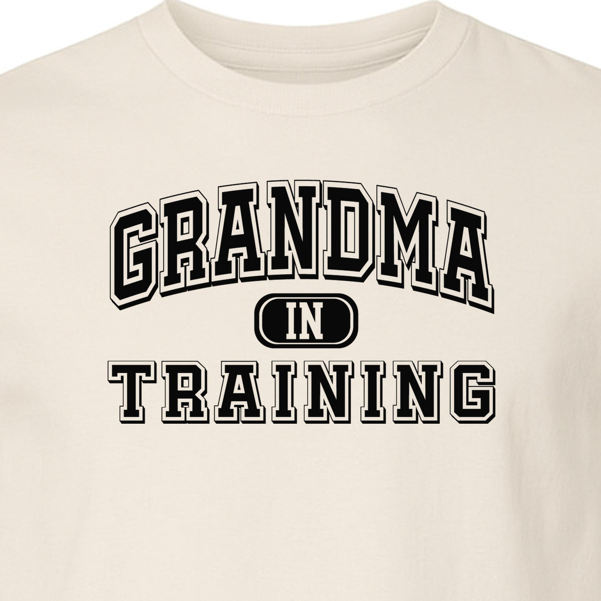 Grandma In Training T-Shirt, Varsity Lettering for Future Grandmothers and Baby Shower Gifts