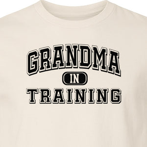 Grandma In Training T-Shirt, Varsity Lettering for Future Grandmothers and Baby Shower Gifts