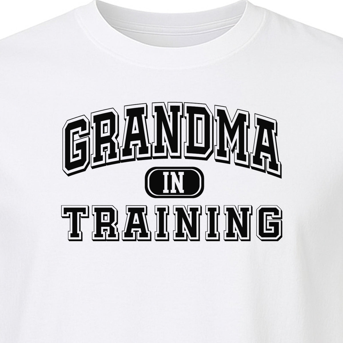 Grandma In Training T-Shirt, Varsity Lettering for Future Grandmothers and Baby Shower Gifts