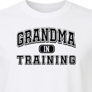 Grandma In Training T-Shirt, Varsity Lettering for Future Grandmothers and Baby Shower Gifts