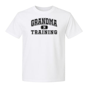 Grandma In Training T-Shirt, Varsity Lettering for Future Grandmothers and Baby Shower Gifts
