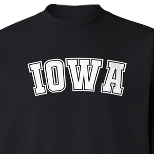 Iowa Sweatshirt, Retro Varsity Arch Letter State Pride Crewneck for Midwest Residents