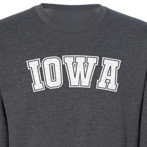 Iowa Sweatshirt, Retro Varsity Arch Letter State Pride Crewneck for Midwest Residents
