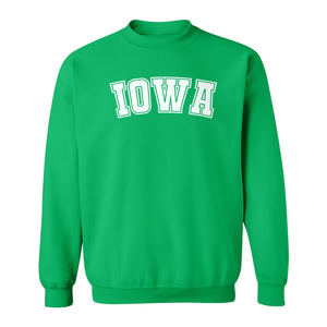 Iowa Sweatshirt, Retro Varsity Arch Letter State Pride Crewneck for Midwest Residents