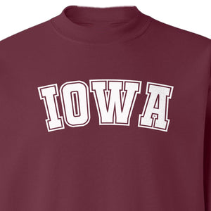 Iowa Sweatshirt, Retro Varsity Arch Letter State Pride Crewneck for Midwest Residents
