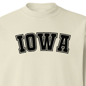 Iowa Sweatshirt, Retro Varsity Arch Letter State Pride Crewneck for Midwest Residents