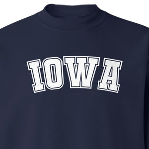 Iowa Sweatshirt, Retro Varsity Arch Letter State Pride Crewneck for Midwest Residents