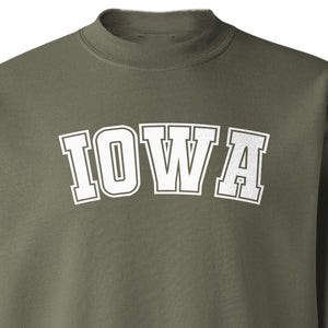 Iowa Sweatshirt, Retro Varsity Arch Letter State Pride Crewneck for Midwest Residents