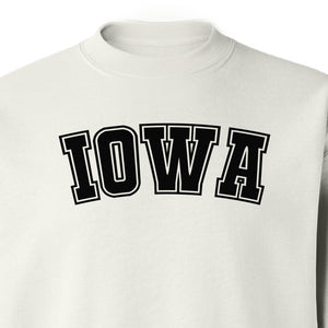 Iowa Sweatshirt, Retro Varsity Arch Letter State Pride Crewneck for Midwest Residents