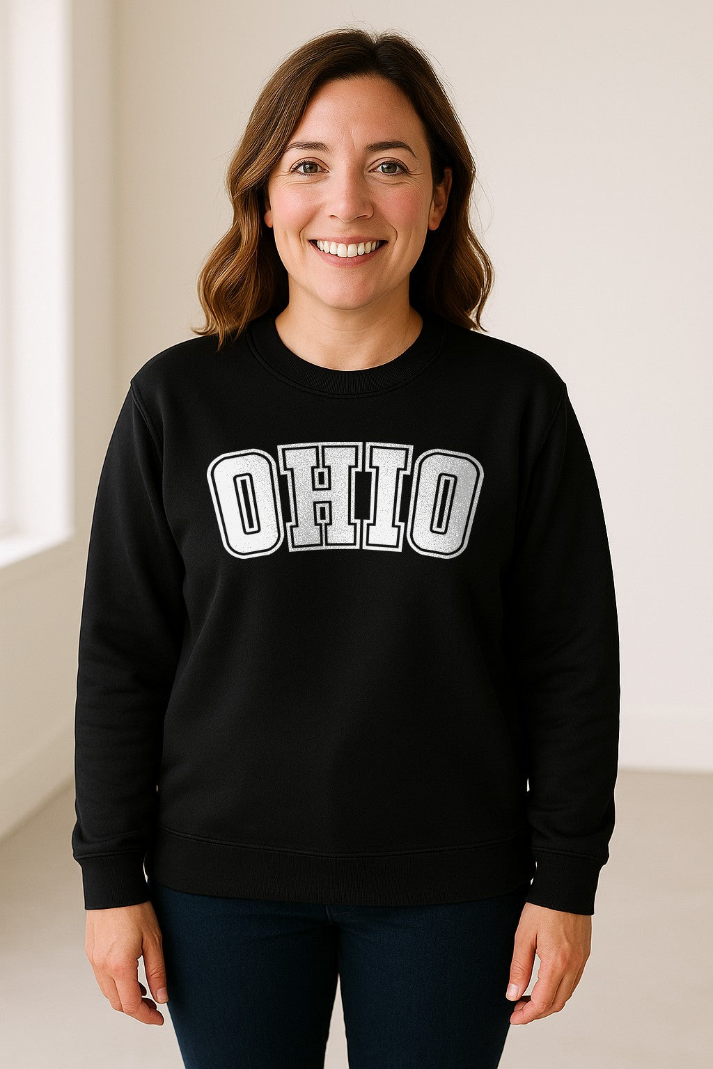Ohio Sweatshirt, Retro Varsity Arched State Pride Crewneck for Residents and Travelers