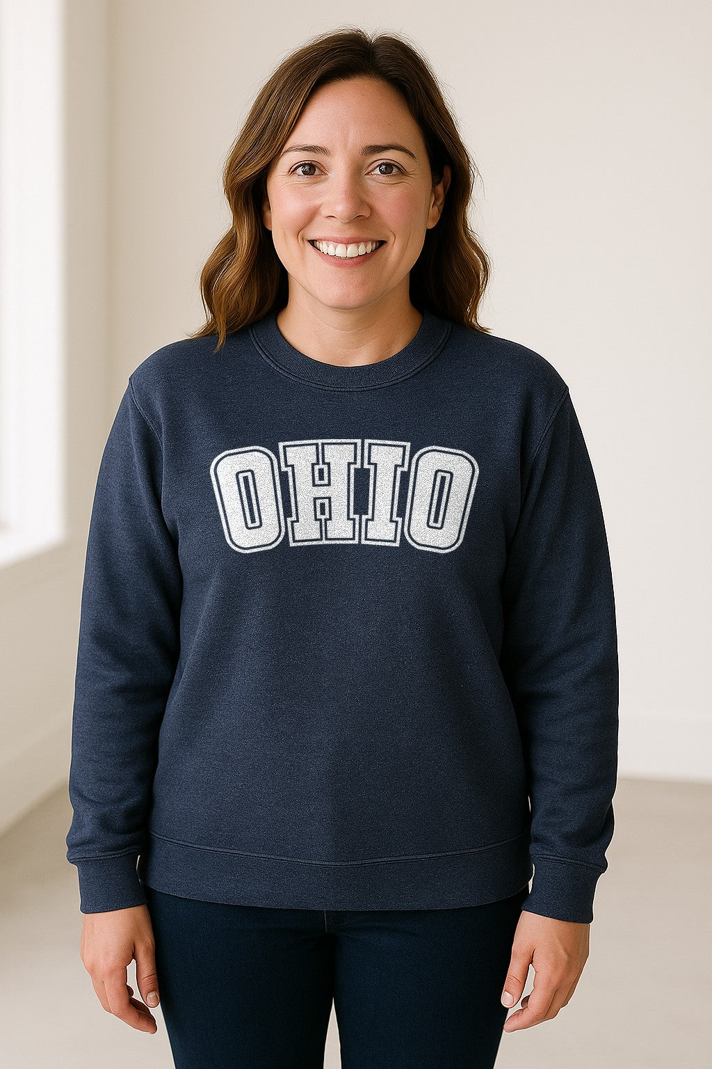 Ohio Sweatshirt, Retro Varsity Arched State Pride Crewneck for Residents and Travelers