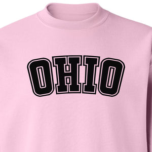 Ohio Sweatshirt, Retro Varsity Arched State Pride Crewneck for Residents and Travelers