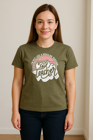 Cool Teacher T-Shirt, Not Like a Regular One Retro Graphic for Educators, School Staff and Appreciation Week