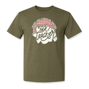 Cool Teacher T-Shirt, Not Like a Regular One Retro Graphic for Educators, School Staff and Appreciation Week