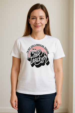 Cool Teacher T-Shirt, Not Like a Regular One Retro Graphic for Educators, School Staff and Appreciation Week