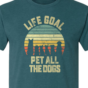 Life Goal Pet All The Dogs T-Shirt, Retro Sunset Graphic for Puppy Parents