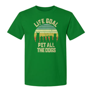 Life Goal Pet All The Dogs T-Shirt, Retro Sunset Graphic for Puppy Parents