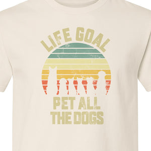 Life Goal Pet All The Dogs T-Shirt, Retro Sunset Graphic for Puppy Parents