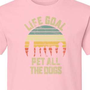 Life Goal Pet All The Dogs T-Shirt, Retro Sunset Graphic for Puppy Parents