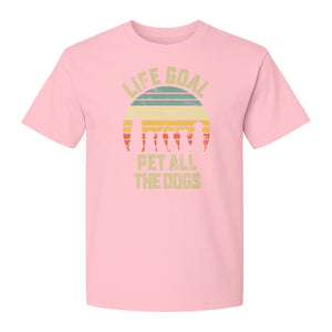 Life Goal Pet All The Dogs T-Shirt, Retro Sunset Graphic for Puppy Parents