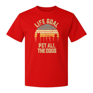 Life Goal Pet All The Dogs T-Shirt, Retro Sunset Graphic for Puppy Parents