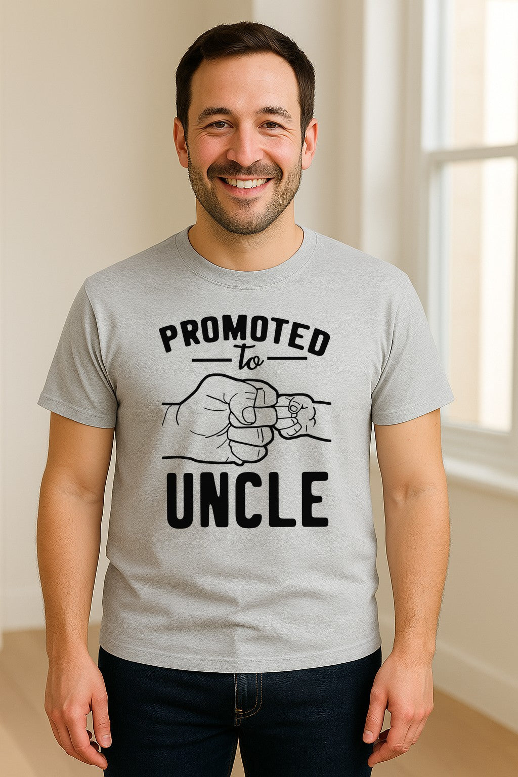 Promoted to Uncle T-Shirt, Baby Announcement Graphic for Pregnancy Reveal and New Family Members