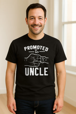 Promoted to Uncle T-Shirt, Baby Announcement Graphic for Pregnancy Reveal and New Family Members