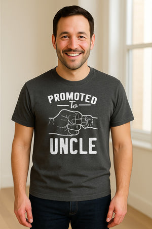 Promoted to Uncle T-Shirt, Baby Announcement Graphic for Pregnancy Reveal and New Family Members