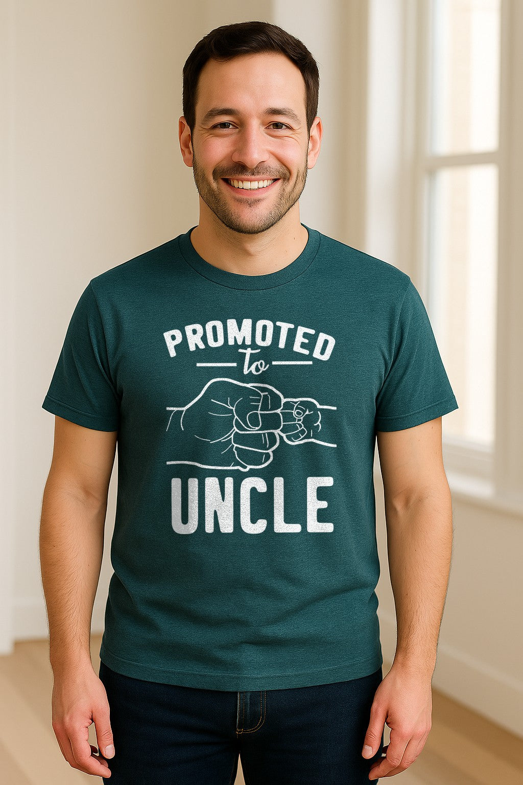 Promoted to Uncle T-Shirt, Baby Announcement Graphic for Pregnancy Reveal and New Family Members