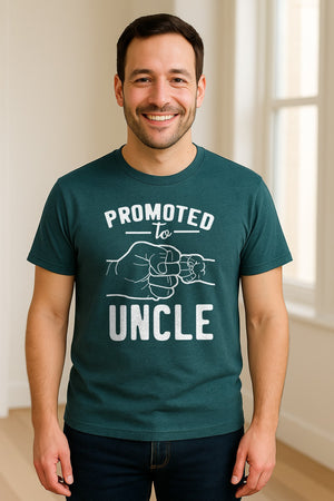 Promoted to Uncle T-Shirt, Baby Announcement Graphic for Pregnancy Reveal and New Family Members