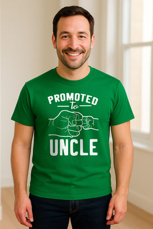 Promoted to Uncle T-Shirt, Baby Announcement Graphic for Pregnancy Reveal and New Family Members