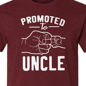 Promoted to Uncle T-Shirt, Baby Announcement Graphic for Pregnancy Reveal and New Family Members