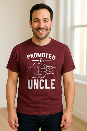 Promoted to Uncle T-Shirt, Baby Announcement Graphic for Pregnancy Reveal and New Family Members