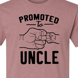 Promoted to Uncle T-Shirt, Baby Announcement Graphic for Pregnancy Reveal and New Family Members