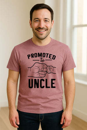 Promoted to Uncle T-Shirt, Baby Announcement Graphic for Pregnancy Reveal and New Family Members