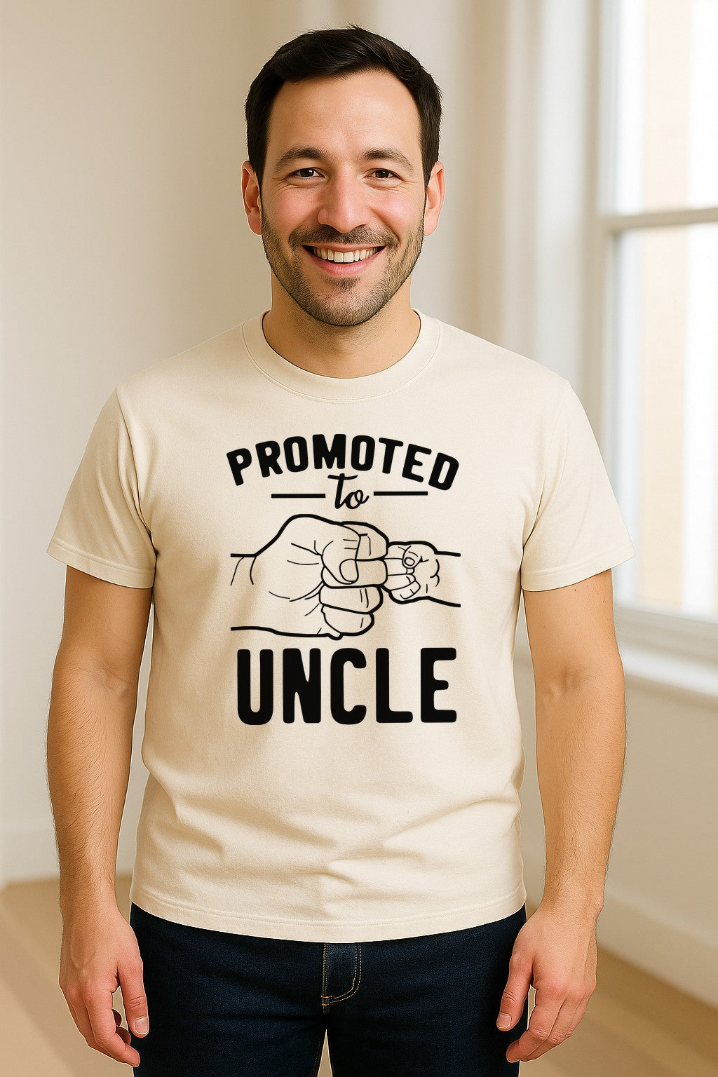 Promoted to Uncle T-Shirt, Baby Announcement Graphic for Pregnancy Reveal and New Family Members