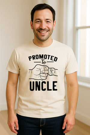 Promoted to Uncle T-Shirt, Baby Announcement Graphic for Pregnancy Reveal and New Family Members