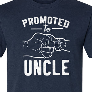 Promoted to Uncle T-Shirt, Baby Announcement Graphic for Pregnancy Reveal and New Family Members