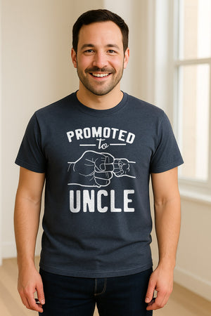 Promoted to Uncle T-Shirt, Baby Announcement Graphic for Pregnancy Reveal and New Family Members